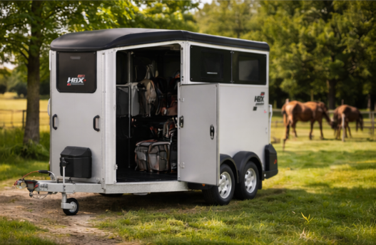 Ifor Williams HBX 511 Pferdeanhänger 2700 kg Aluminium 2 Pferde mit Rampe Frontausstieg Vollpoly Dach NEU
