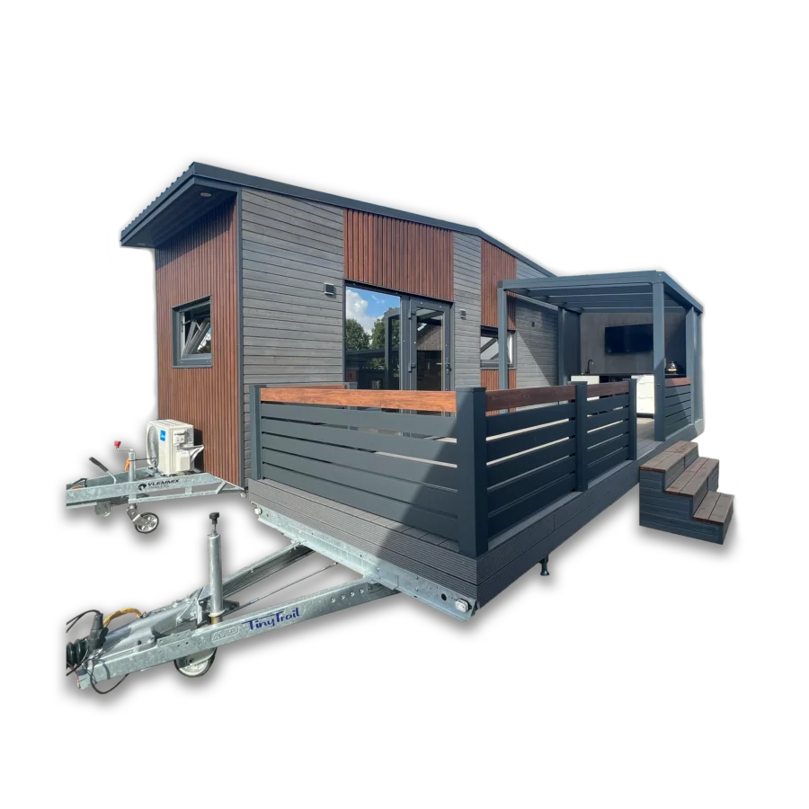 Mobilheim Tiny House DOUBLE LOFT mit Terrasse
