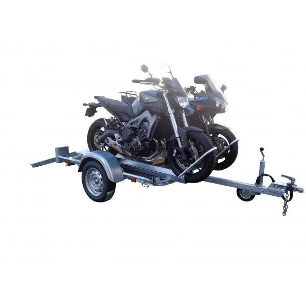 Motorradanhänger 500 kg, 2 Schienen + Auffahrrampe