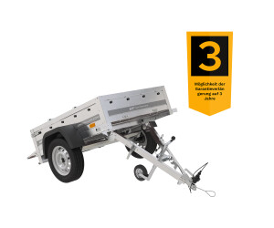 Unitrailer Gartenanhänger 150 KIPP 150x106 cm mit Plane & Stützrad